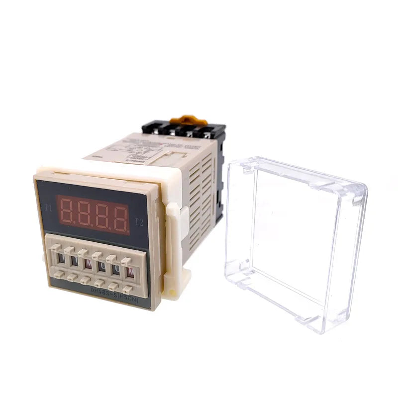 DH48S-S 12V time relay 220VAC 24VDC repeat cycle SPDT with socket DH48S series delay timer with base