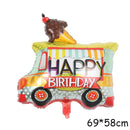 Cartoon Car Balloons Train Fire Truck Tank Engineering Car Tractor Aluminum Film Balloon Birthday Party Baby Shower Toy