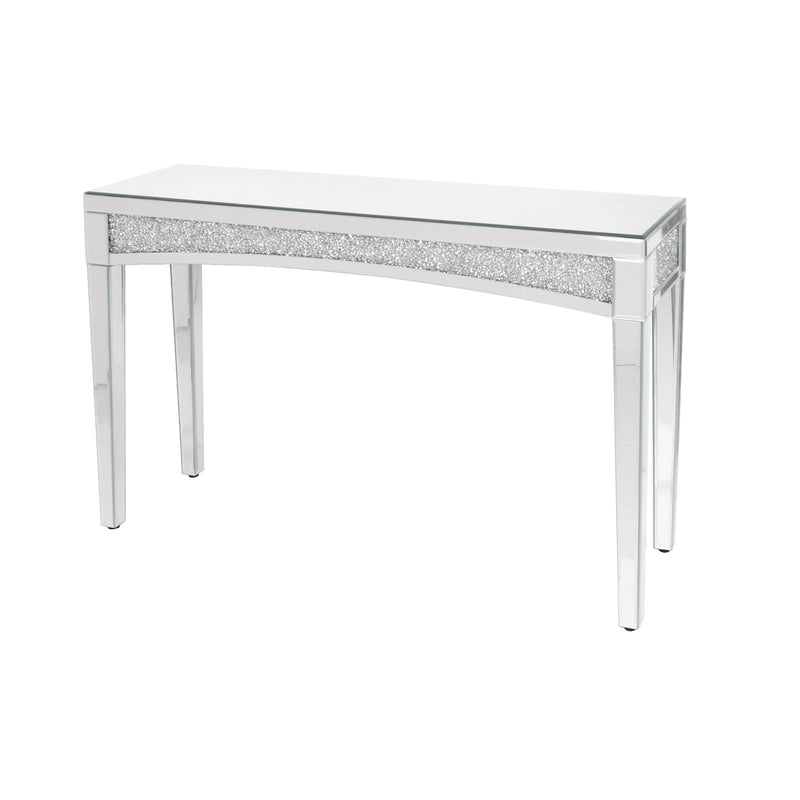 Ultra Long Luxury Mirrored Console Table Hallway Table w/ Thicken Tapered Legs