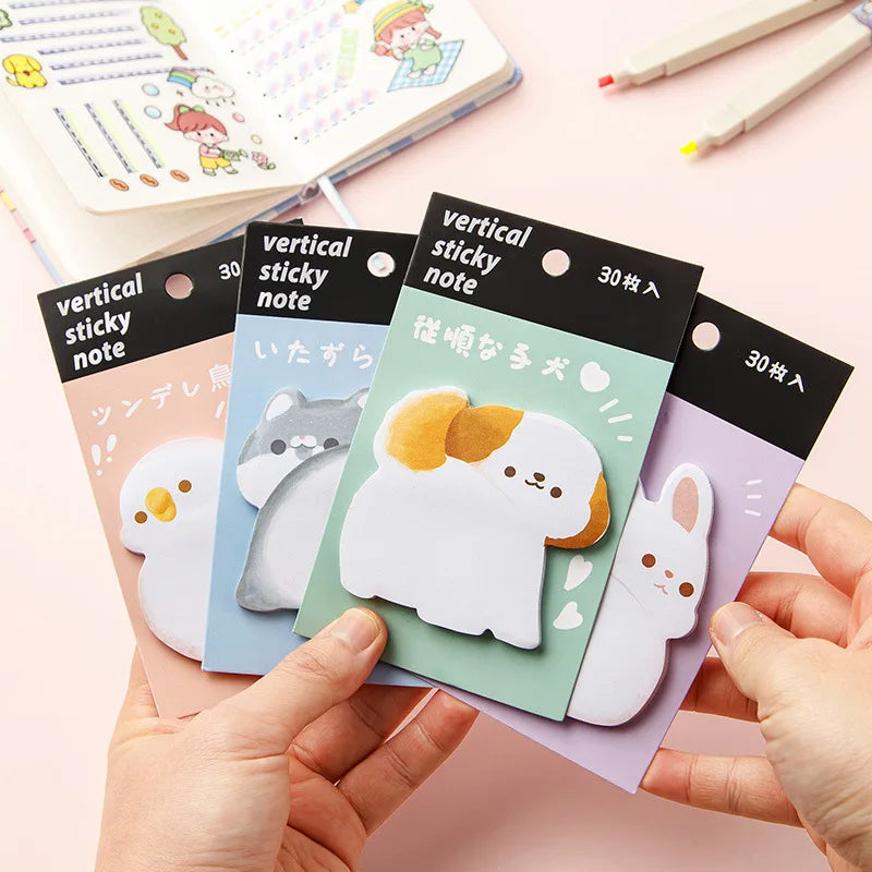 30 sheets/set Kawaii Animal Butt N Times Sticky Notes To Do List Planner Sticker Notepads School Office Supplies Gift Stationery