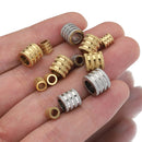 20pcs Stainless Steel Loose Bead Big Large Hole Spacer Beads Charm Pendants for DIY Bracelet Necklace Jewelry Making Supplies