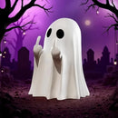 1 PCSCute Ghost Resin Statue With Middle Finger Spooky Halloween Decor For Shelf Mantel Coffee Table Display Home Party Ornament
