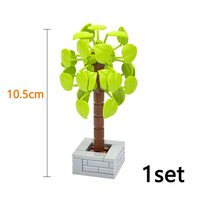 Trees Building Blocks City MOC Pine Tree Plant Set Spruce Farm Street Scene Garden View Assembly 3778 Bricks Educational Kid Toy