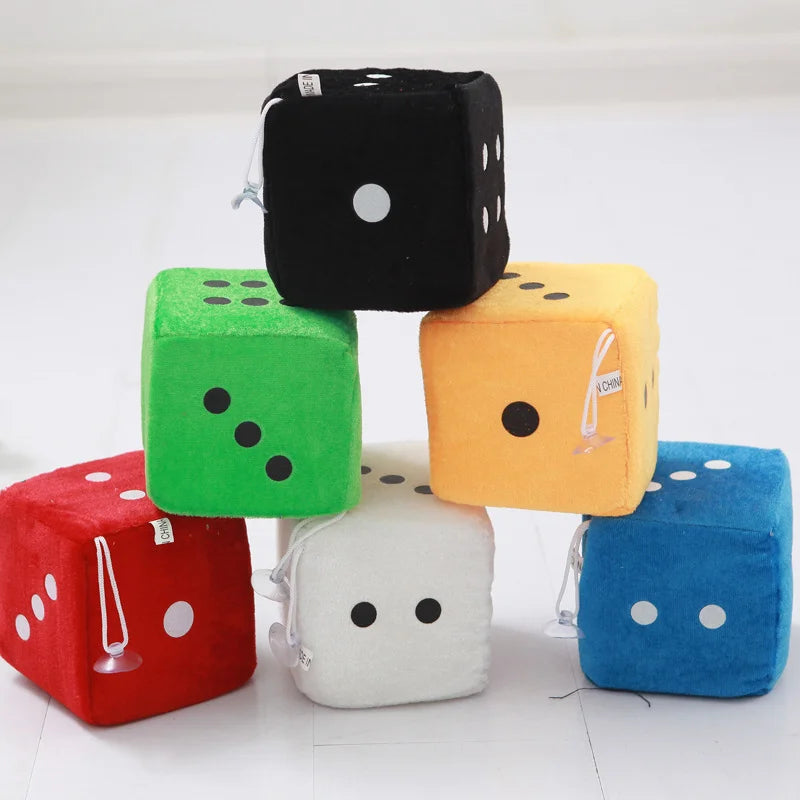 Auto Car Hanging Fuzzy Dice Dots Pendant Decor Velvet Dice Model Decoration Rearview Mirrors Styling Car Accessories Interior