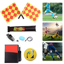 Soccer Referee Kit Referee Flag Soccer Referee Cards with Whistle Notebook and Pencil Sport Training Useful Referee Tool