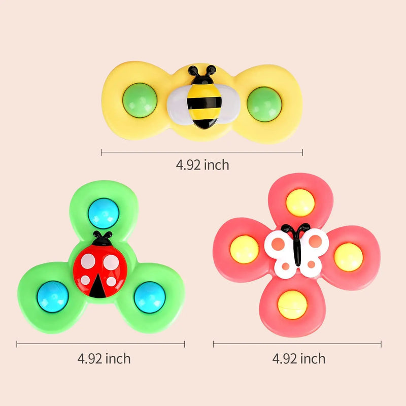 3PCS Suction Cup Fidget Spinner Toy For kids Infant Sensory Relief Stress Educational Bath Toys Baby Games Rotating Rattle Gift