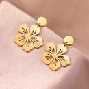 Skyrim Frauen Mädchen Blumen Ohrstecker Edelstahl Gold Farbe Böhmische Tropfenohrringe Koreanische Mode Schmuck Weihnachtsgeschenk