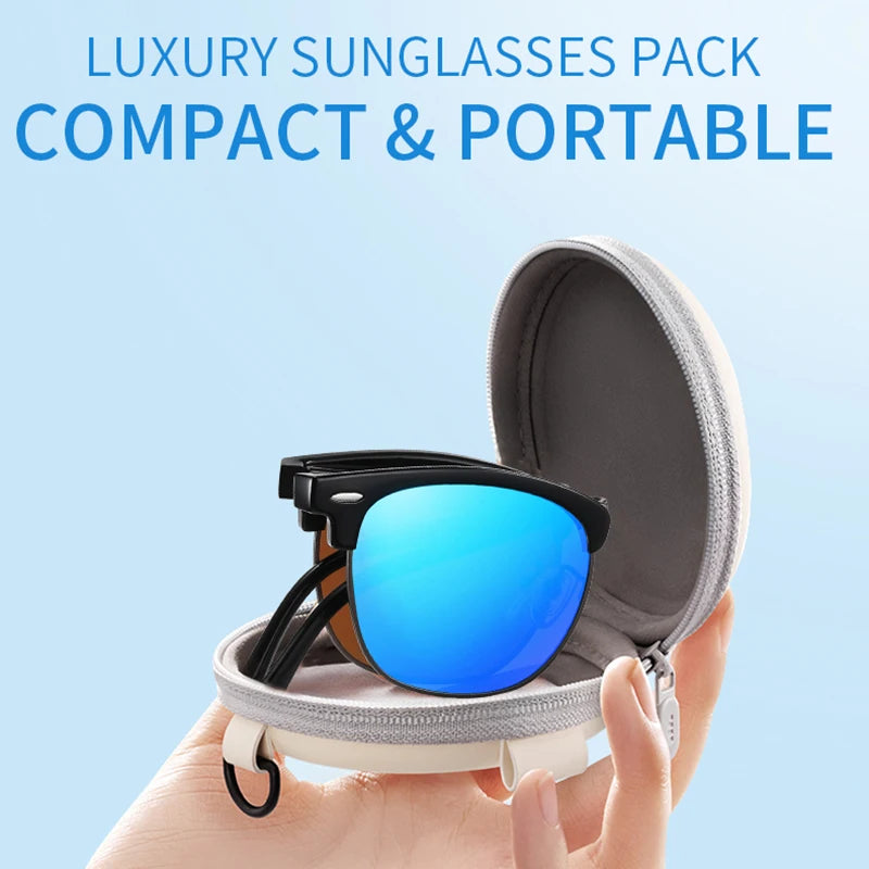 Folding HD Polarized Men Women Sunglasses Designer Club Brand Folded Driving Sun Glasses Blinded DroppShipping Master Shades