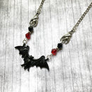 Crystal Bead Chain Gothic Necklace for Woman Animal Horror Black Bat Punk Jewelry Gift Witch Choker Dark Series Accessories 2022