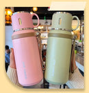 JUSTINLAU 600/800ML Thermos Cup Kitchen Vacuum Flasks with Tea Strainer Stainless Steel Portable Travel Thermal Water Bottles