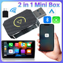 2025 2 in 1 Wireless CarPlay Android Auto Adapter WiFi BT5.0 Smart Dongle Plug&Play Mini Box for Wired CarPlay/Andriod Auto Cars