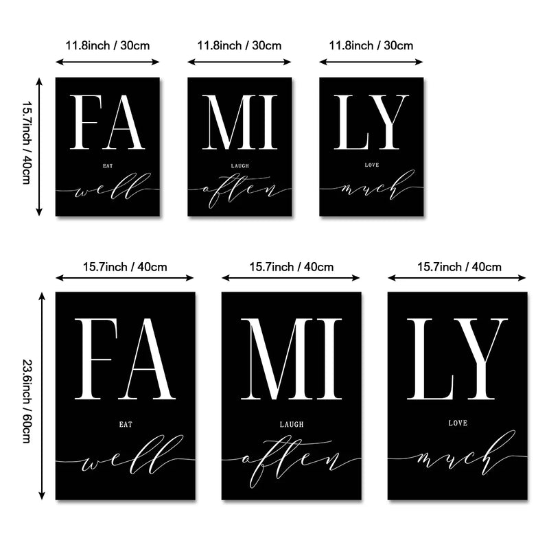 3pcs/set Home Decoration Luxury Living Room Pictures Decorative Paintings Minimalist Poster Wall Art Family Writing Canvas