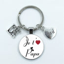 I Love Dad Keychain My Dad Is A Super Hero Pendant Glass Dome Cabochon Key Ring Father's Day Best Gift