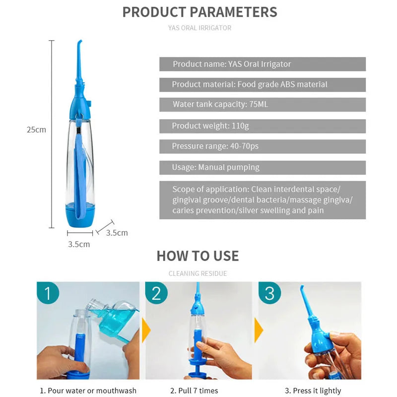 Portable Oral Irrigator Dental Flosser Product for Cleaning Teeth Water Thread Flosser Nozzle Mouth Washing Machine Dropshipping