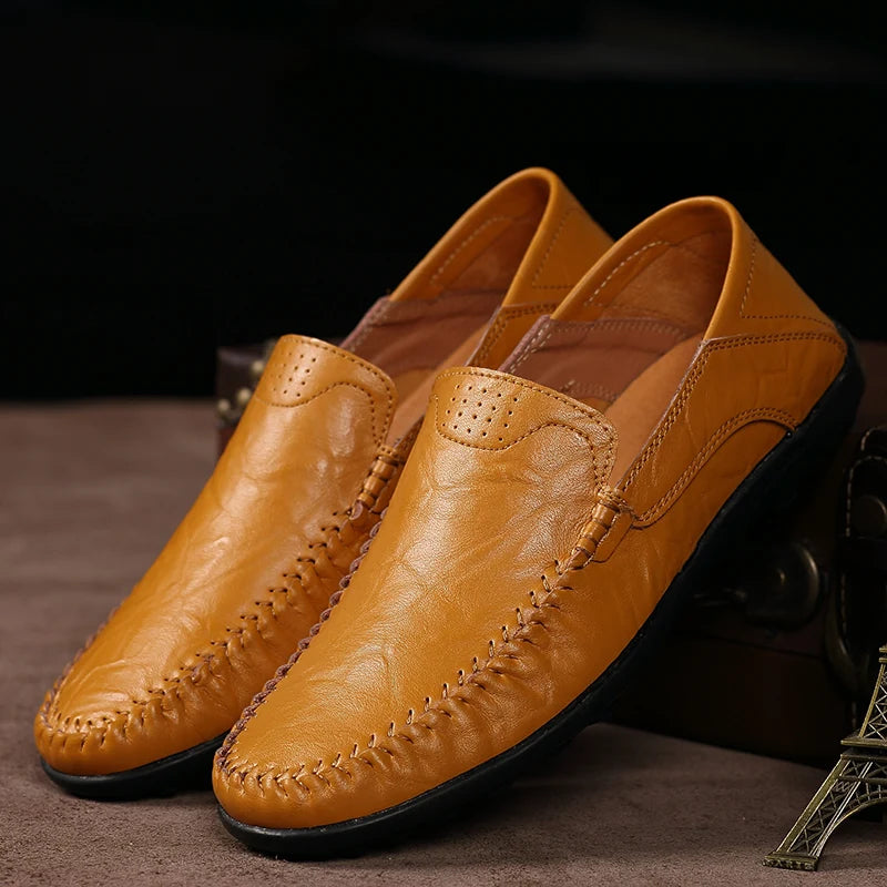 Men Loafers Leather Shoes For Men Casual Shoes Moccasins Breathable Sneakers Men Driving Shoes Comfort Flats