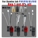 For Bambu P1P/X1C  Hotend Kit Hardened Steel Nozzle for Bambulab P1s Upgrade Hotend With Fan Complete for Bambu Lab X1 Carbon
