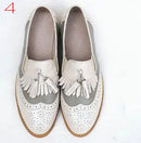Flats Casual Shoes Women's Spring Autumn Genuine Leather Color Matching Tassel Loafers Oxford Shoes For Women Custom Shoes