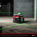 YEVOLT YVGLL4XS12 Series Green Laser Level 3-Plane 12-Line Self-leveling 360 3D Horizontal & Vertical 3.6V 3Ah Power Tools
