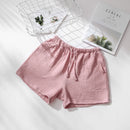 Summer Couple Sleep Pants Cotton Crepe Nightwear for Men and Women Pajama Shorts Elastic Waist Sleep Bottoms Sleeping Shorts