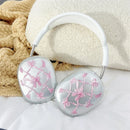 Korea Cute Bowknot Flower For Airpods Max Earphone Case Clear Silicone Headphone For Airpods Max Leopard Print Protective Cover