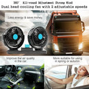 Ventilador Automotivo Duplo Com Ajuste P/ Carro Caminhão 12v