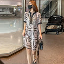 Elegant Fashion Rivet Casual Printing Diamonds Diamonds Pullovers 2024 New Summer Short Sleeve Loose Temperament Shirt T-Shirt