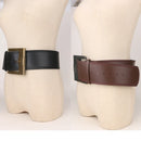 Ladies' retro Punk Fashion wide waistband with Square Bronze Pin buckle Girdle Belts For Women Paired with coat sweater dress