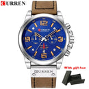 CURREN Top Luxusmarke Herren Militär Wasserdicht Leder Sport Quarzuhren Chronograph Datum Mode Casual Herrenuhr 8314