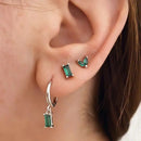 Türkis 925 Sterling Silber Ohrstecker Grüne Zirkonia Vintage Smaragd Herz/Blume Anhänger Creolen Mode Party Schmuck