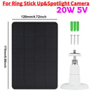 4W 5V Solar Panel Kit Waterproof Adjustable Wall Mount Bracket with 9.8FT Charging Cable for Ring Stick Up&Spotlight Camera