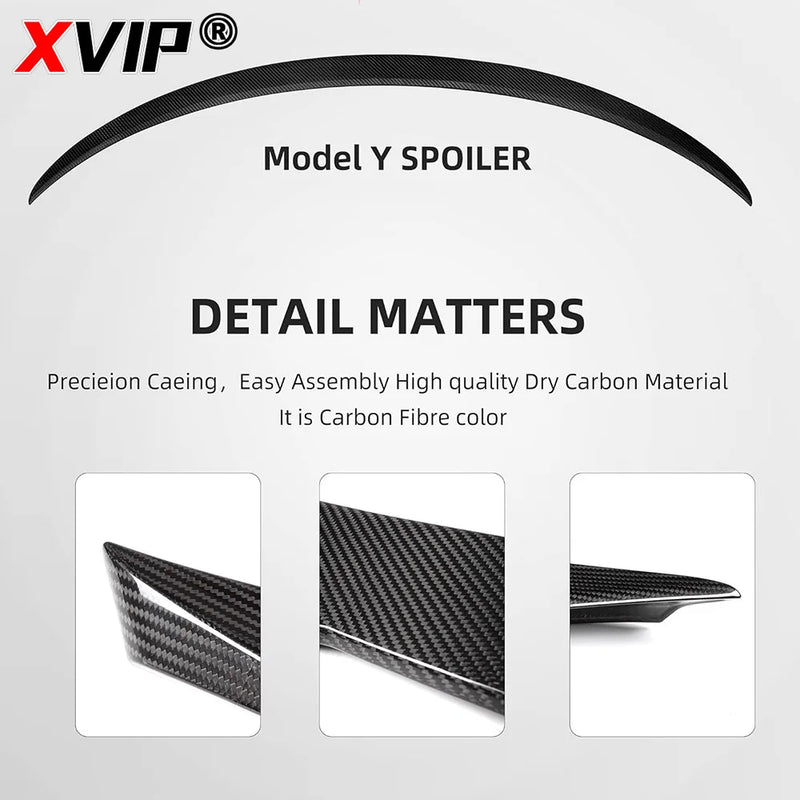 XVIP Real Carbon Fiber Wing For Tesla Model 3 17-23 Highland Trunk Lid Spoiler Compatible With Model Y 21-24 Exterior Accessory