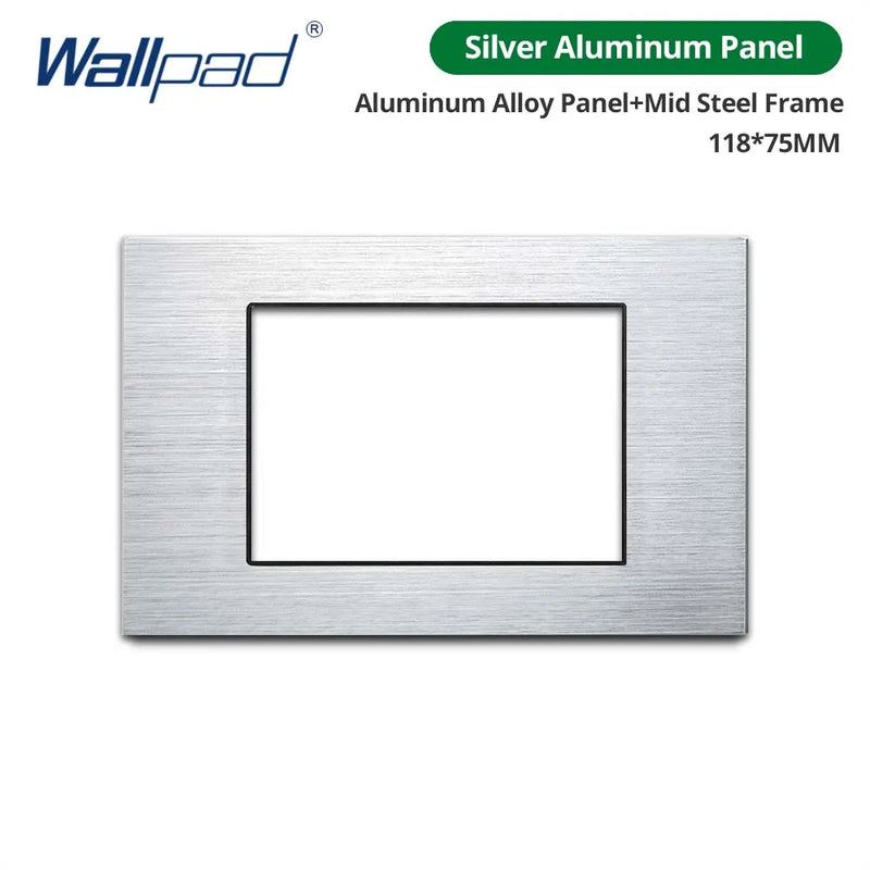 DIY Frame Only Wallpad Glass Aluminum Stainless Steel Panel 1 2 Gang Intermediate Reset Switch Brazil Socket 118*75mm