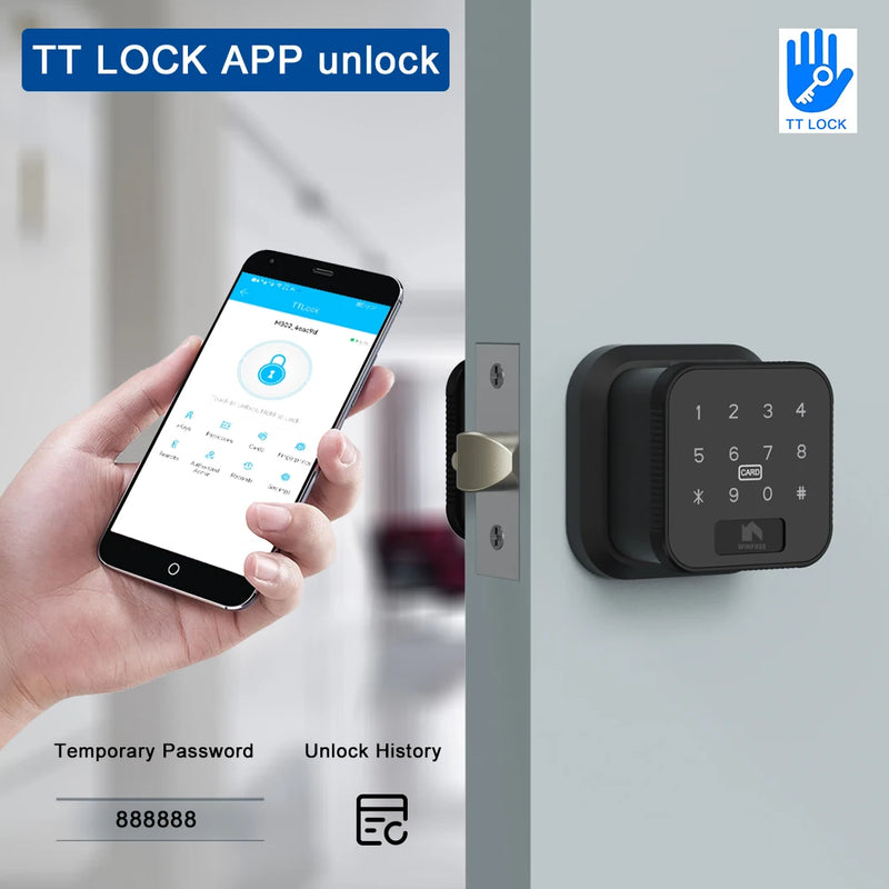 WINFREE Fingerprint Knob with TTLock Bluetooth Door Lock Keyless Entry Digital Electronic Smart Lock