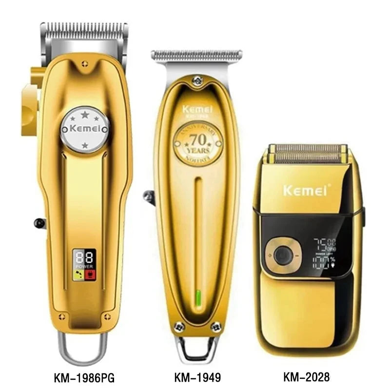 Kemei Professional Finishing Hair Clipper Kit Electric Cordless Hair Trimmer Hair Cut Machine for Men KM-1949 KM-1986PG KM-2028