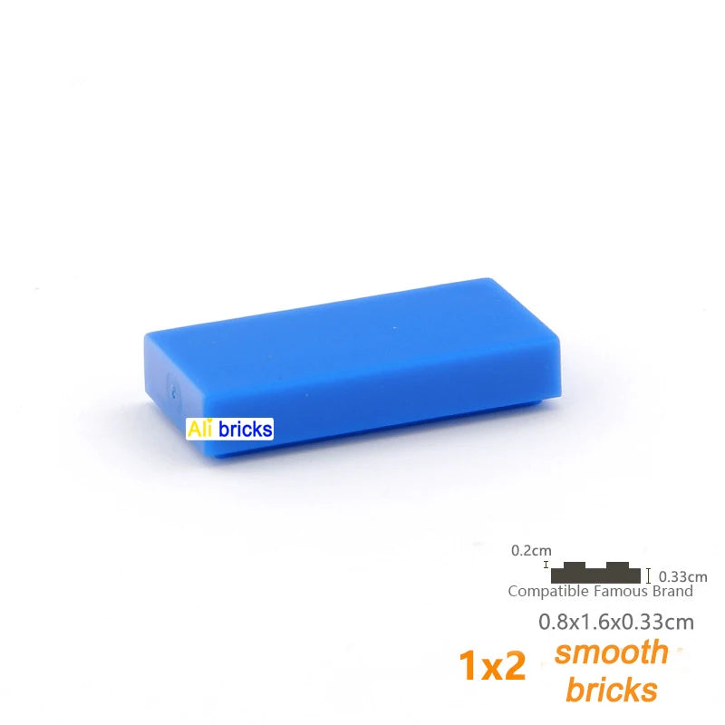 100pcs Bulk Blocks Building Bricks Smooth 1X2 Educational Assemblage Construction Toys for Children Size Compatible With 3069b