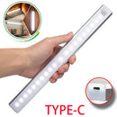 Motion Sensor Light Wireless LED Night Light Type C Rechargeable Lamp Cabinet Wardrobe Lamp Staircase Backlight For Kitchen LED