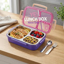 Microwavable 304 Stainless Steel Lunch Box 2/3 Compartment Bento Box Leakproof Food Storage Containers Adults Kids School