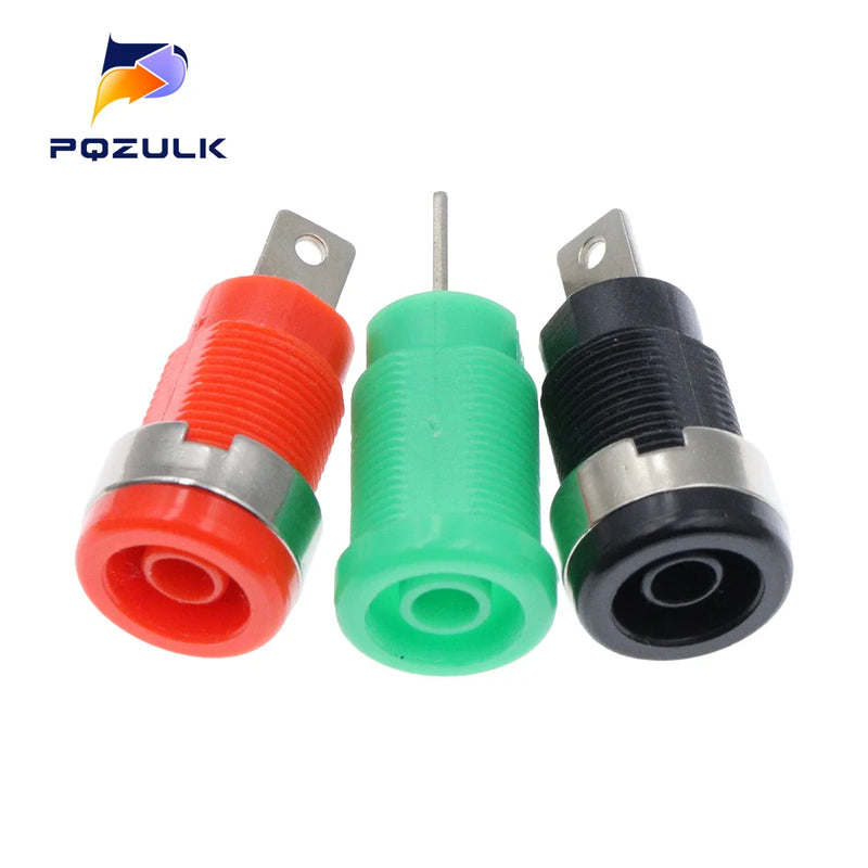 5PCS 4MM Banana Plugs Female Jack Socket Plug Wire Connector 5 Colors Each 1PCS Multimeter Socket Banana Head Female