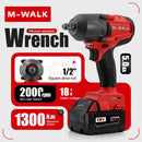 M-WALK Tool 1300N.M Brushless Impact Wrench Cordless Electric Wrench 1/2 in Screwdriver Power Tool For Milwaukee 18V Battery Pin