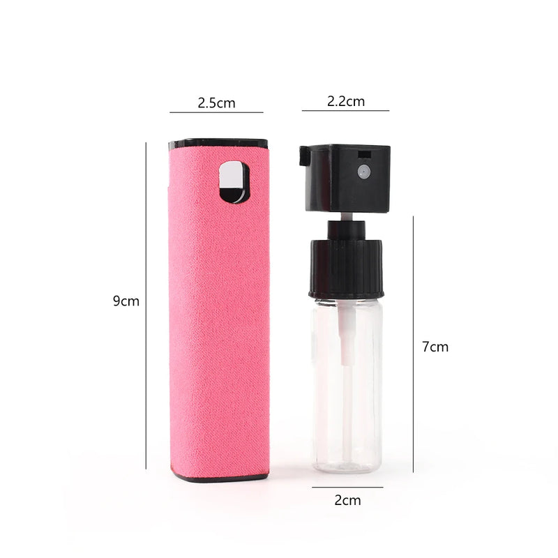 2 In 1 Phone Screen Cleaner Spray Bottle & Microfiber Cleaning Cloth Mini Portable Tablet Mobile PC Screen Polishing Cleaner Set