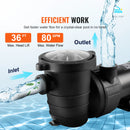 SucceBuy Above Ground Pool Pump 1HP/1.5HP/2HP Single Speed with Filter Basket for Above Ground Pools Hot Tubs Spas UL Certified