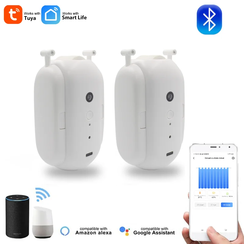 HIMOJO WiFI Bluetooth Tuya Smart Curtains Wireless Automatic Curtain Opener Switch Robot Remote Control Alexa Google Home