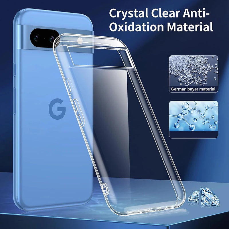 ULTRA THIN SILICONE SOFT CASE FOR GOOGLE PIXEL 9 8 8A 7 7A 6 6A PRO CLEAR TRANSPARENT SLIM BACK COVER SHOCKPROOF SHELL FIT CASE