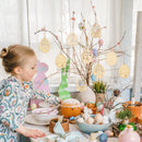 6/12Pcs Easter Egg Wooden Slice Kids DIY Painting Gift Hanging Pendant Unfinished Wood Crafts Happy Easter Party Home Decoration