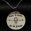 Mama Stainless Steel Chains Necklace for Women Black Enamel Statement Necklace Jewelry dia de la madre Mother's Day Gift N719S01