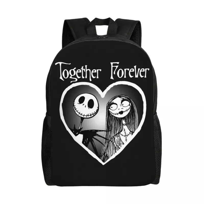 Custom Nightmare Before Christmas Backpacks for Men Women School College Student Bookbag Skellington Halloween Skull Bags