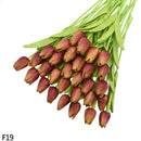 12pcs Artificial Tulip Latex Real Touch For DIY Bouquets Wedding Party Mother's Day Easter Spring Home Dining Decoration