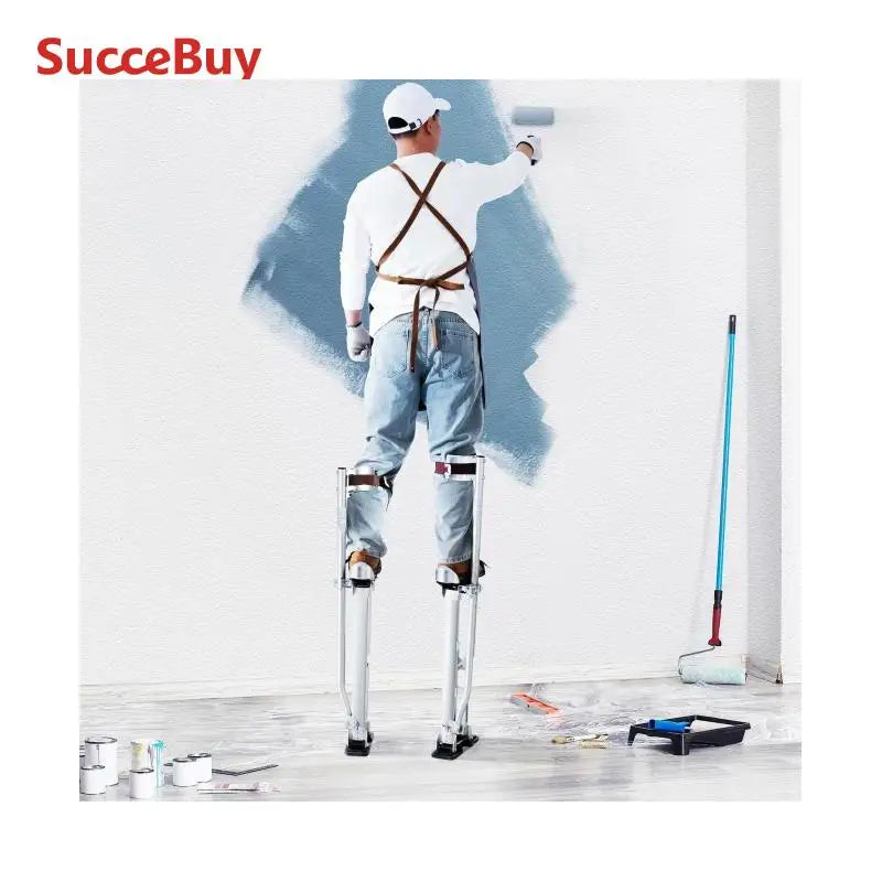 SucceBuy 24"-40" Drywall Stilts Professional Aluminum lastering Stilt Ladder Adjustable Plastering Stilts Paint Tool Stage Props