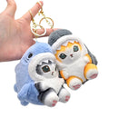 new Soft Cute Sitting position shark cat fragrance keychain pendant Playing Doll Couple soft fashione  Bookbag Hanging Doll