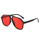JNPCXI Oversized Double Bridges Pilot Men Sunglasses Blue Lens Vintage Rivets Women Trending Punk Sun Glasses Shades